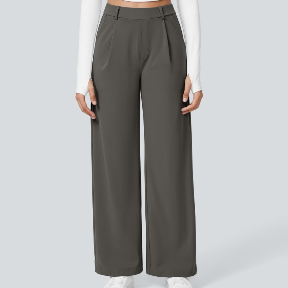 HALARA high waisted side pocket straight leg work pants